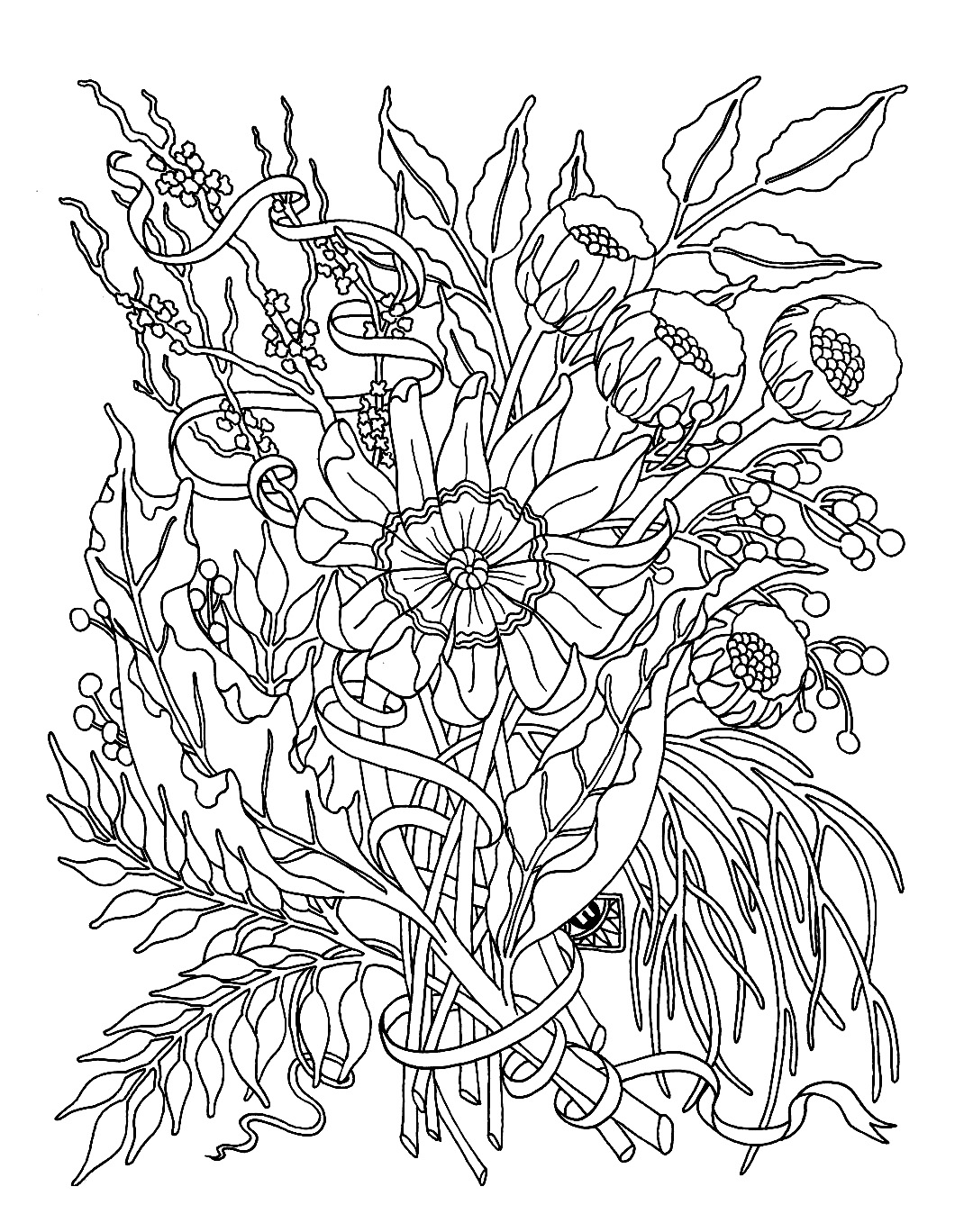 Раскраска: цветы (природа) #155012 - Бесплатные раскраски для печати
