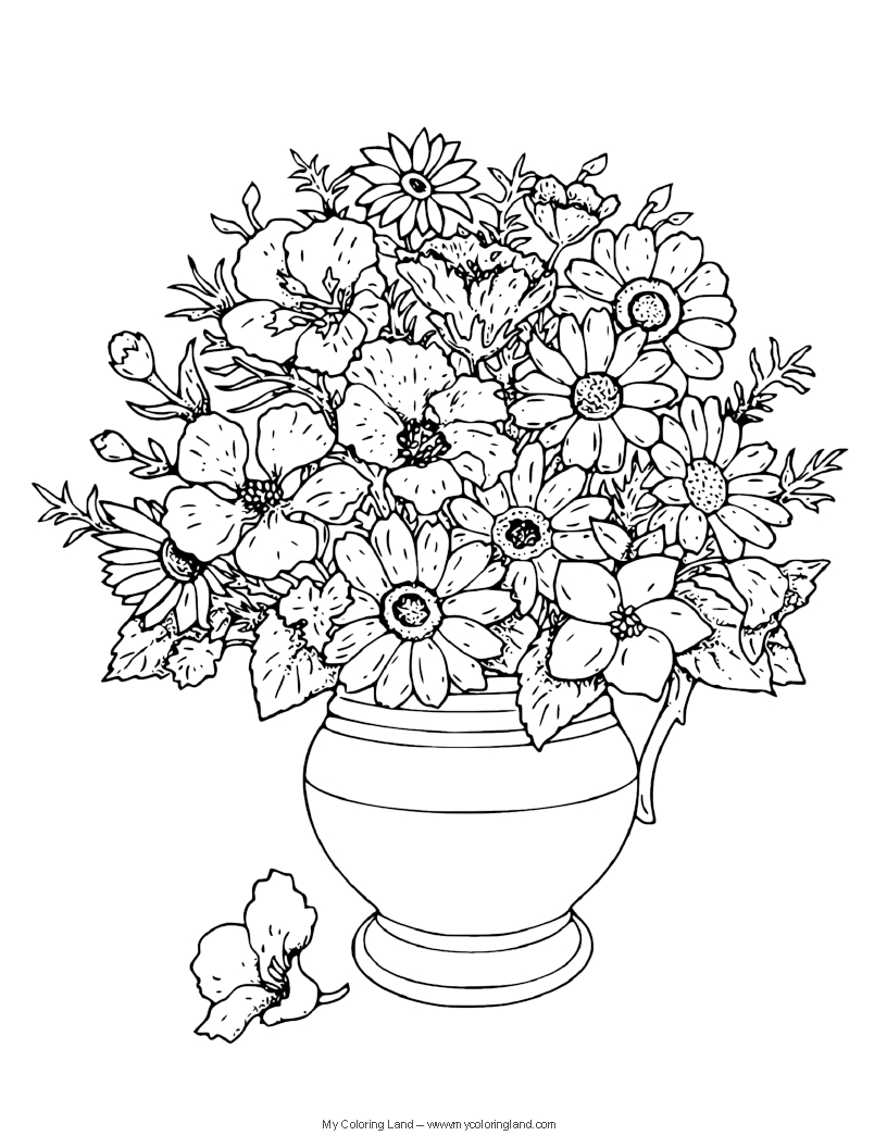 Раскраска: цветы (природа) #155017 - Бесплатные раскраски для печати