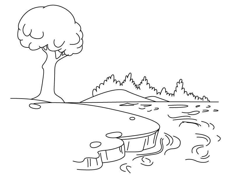 Раскраска: озеро (природа) #166065 - Бесплатные раскраски для печати