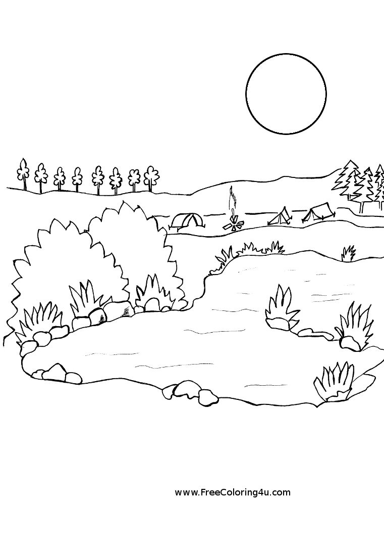 Раскраска: озеро (природа) #166087 - Бесплатные раскраски для печати