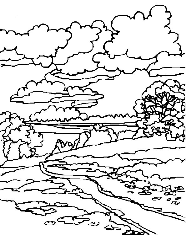 Раскраска: пейзаж (природа) #165794 - Бесплатные раскраски для печати