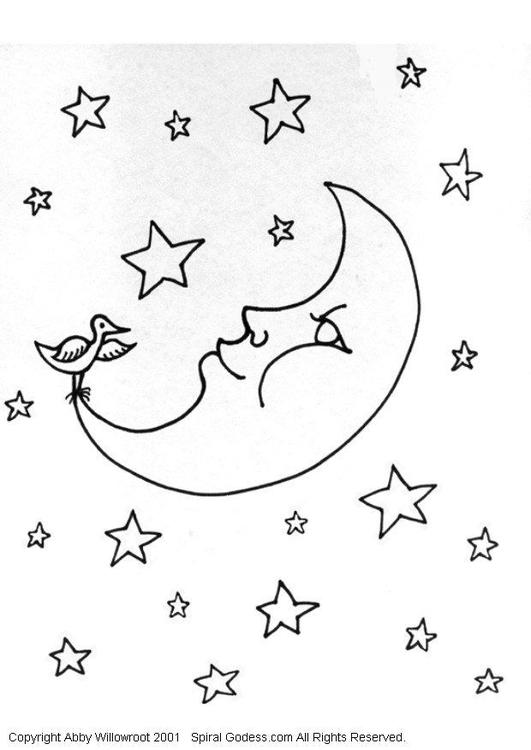 Раскраска: луна (природа) #155610 - Бесплатные раскраски для печати