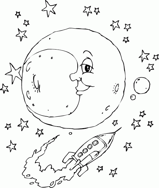 Раскраска: луна (природа) #155611 - Бесплатные раскраски для печати