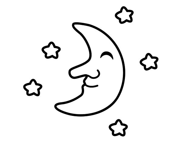 Раскраска: луна (природа) #155638 - Бесплатные раскраски для печати