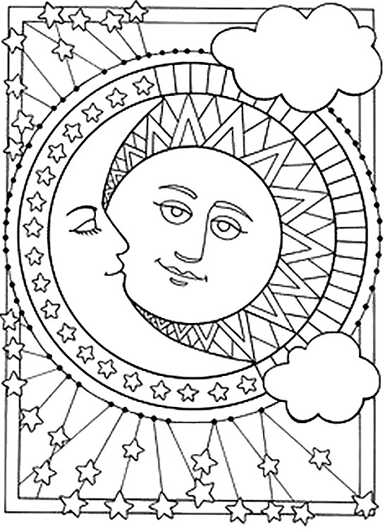 Раскраска: луна (природа) #155665 - Бесплатные раскраски для печати