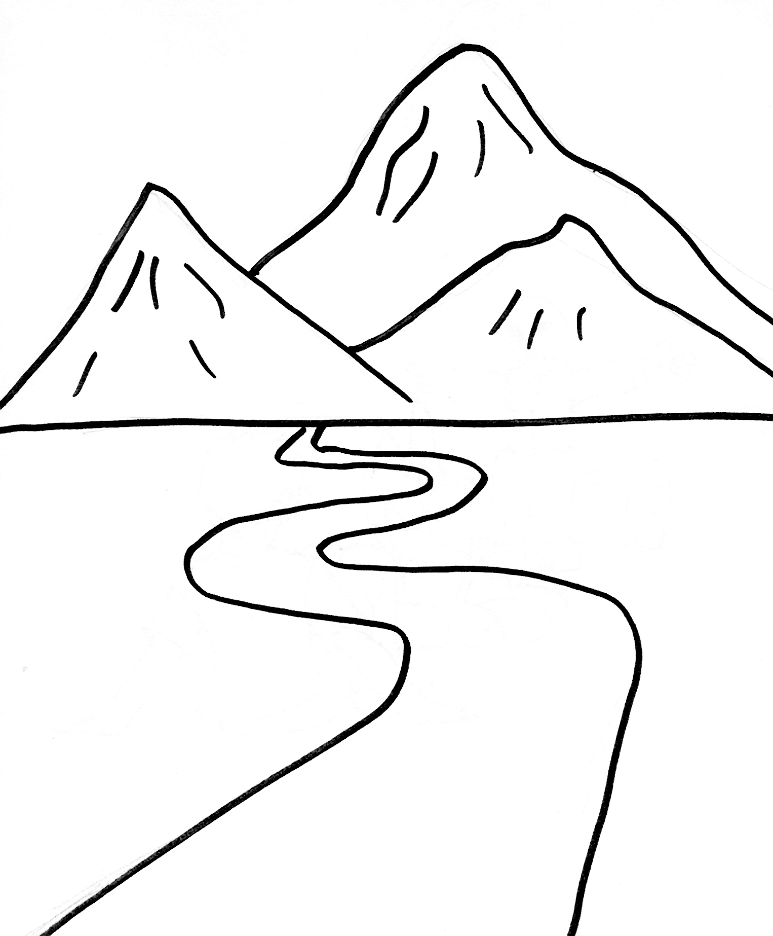 Раскраска: гора (природа) #156483 - Бесплатные раскраски для печати