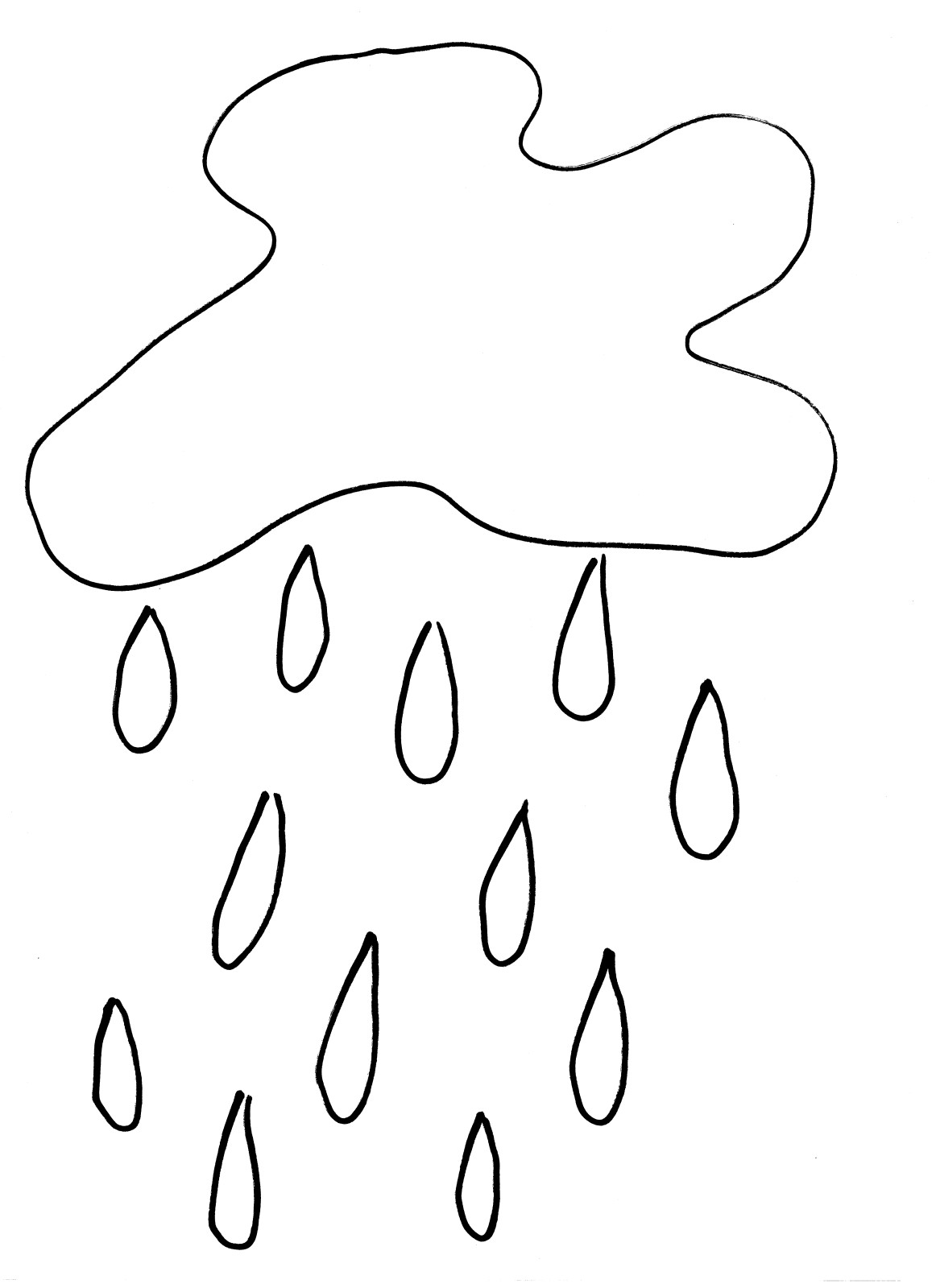 Раскраска дождь для детей 3-4 лет