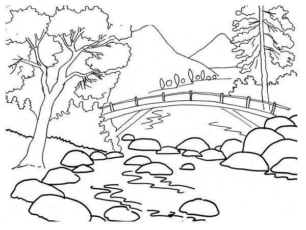 Раскраска: река (природа) #159296 - Бесплатные раскраски для печати