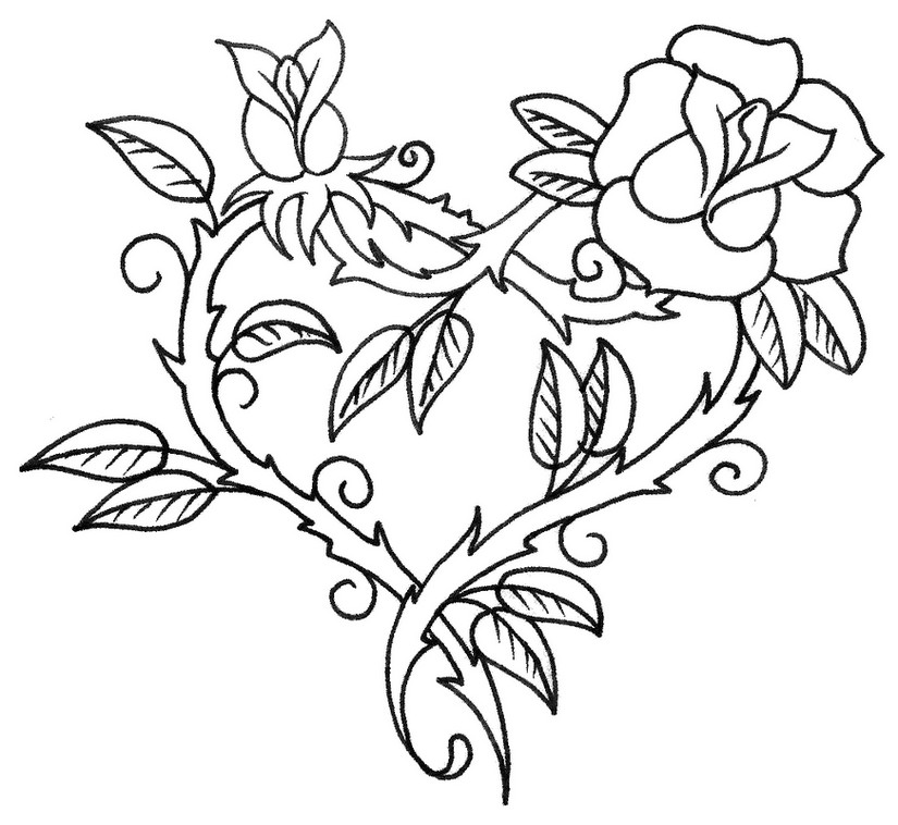 Раскраска: розы (природа) #161961 - Бесплатные раскраски для печати