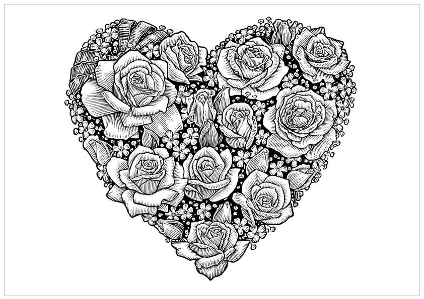 Раскраска: розы (природа) #161978 - Бесплатные раскраски для печати