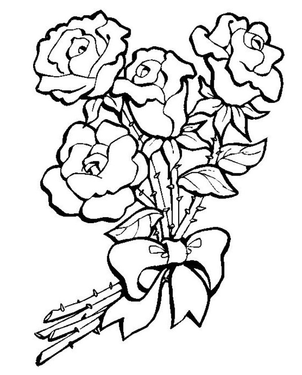 Раскраска: розы (природа) #162015 - Бесплатные раскраски для печати