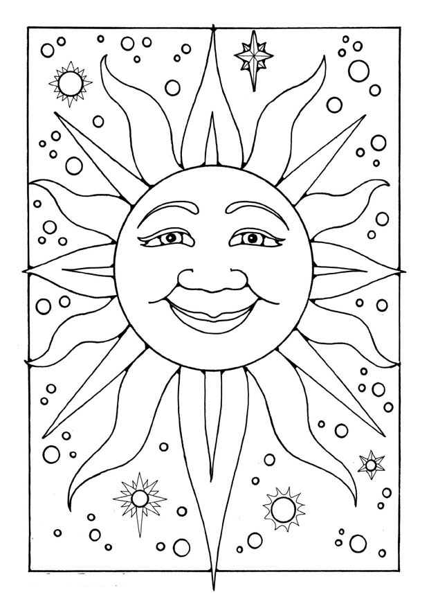 Раскраска: солнце (природа) #157931 - Бесплатные раскраски для печати