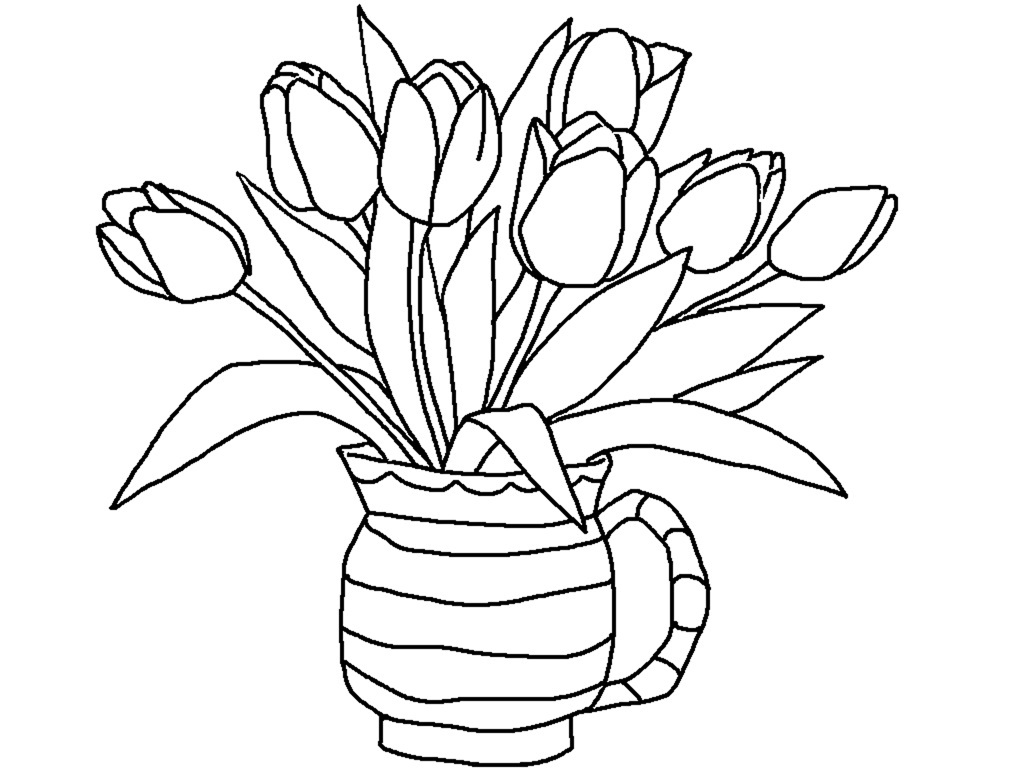 Раскраска: тюльпан (природа) #161619 - Бесплатные раскраски для печати