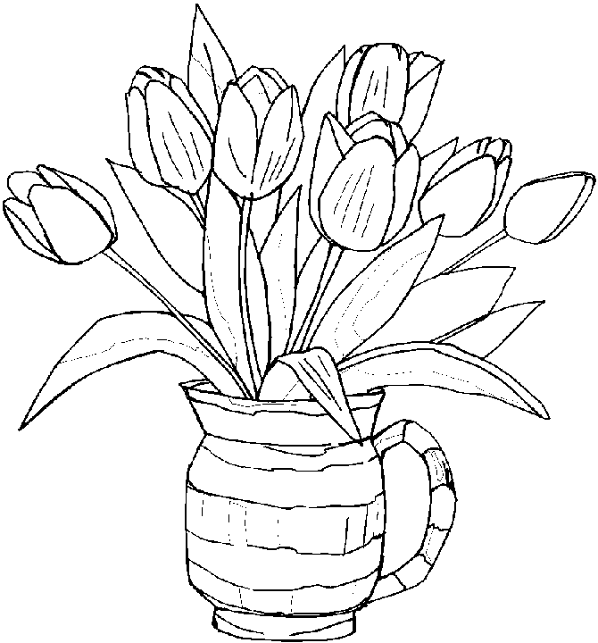 Раскраска: тюльпан (природа) #161653 - Бесплатные раскраски для печати