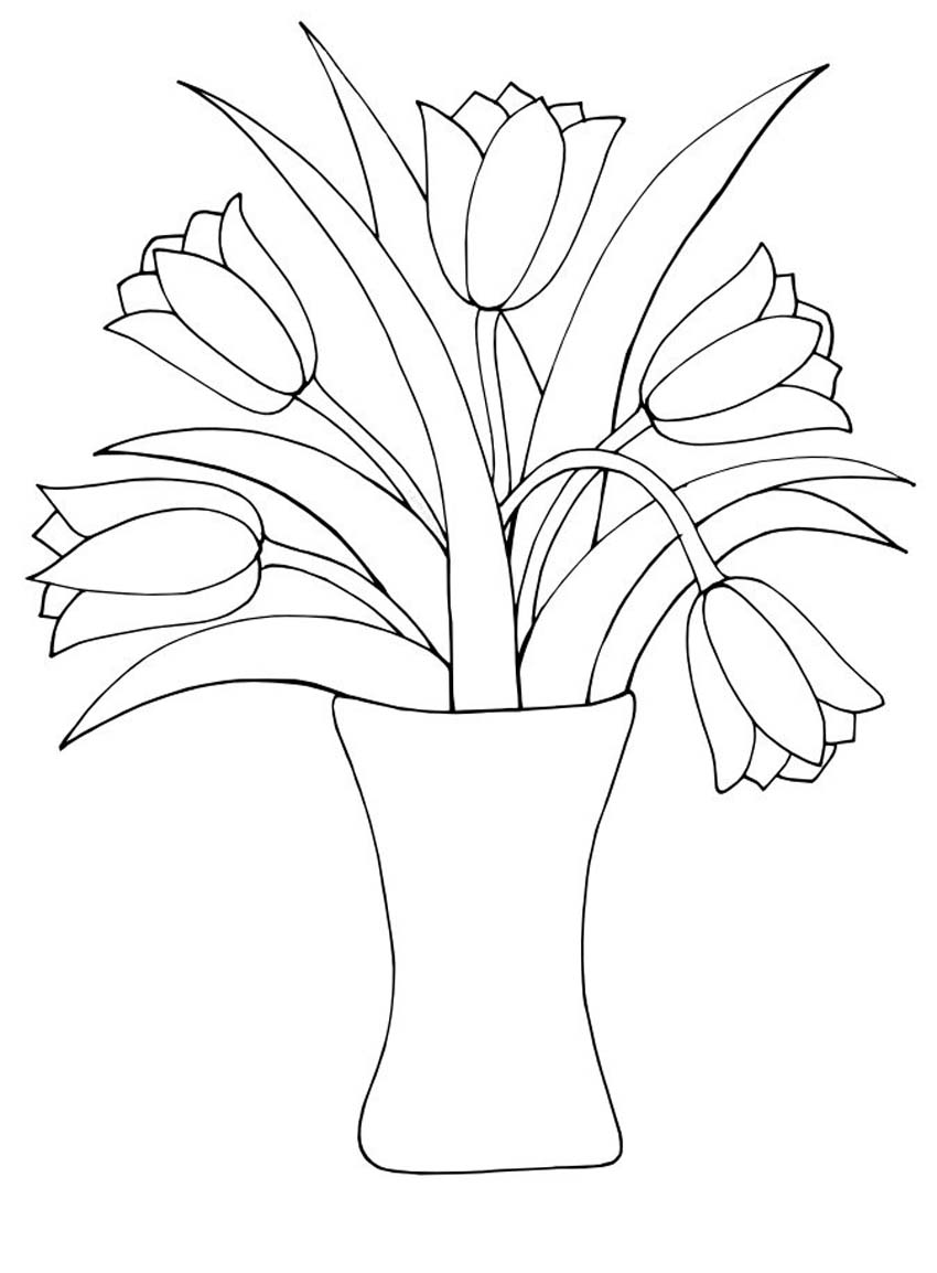 Раскраска: тюльпан (природа) #161654 - Бесплатные раскраски для печати