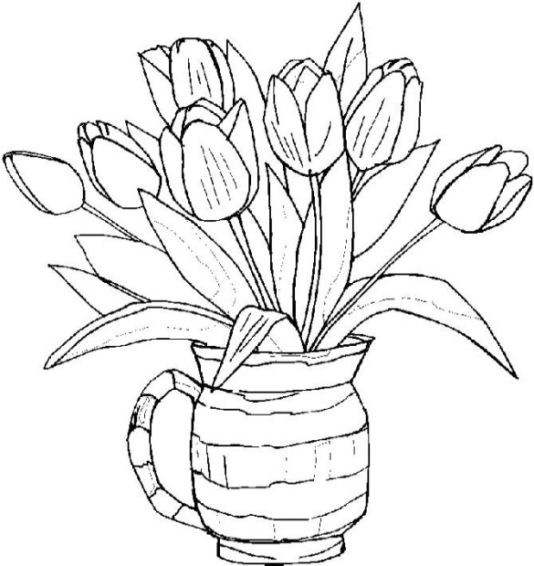 Раскраска: тюльпан (природа) #161689 - Бесплатные раскраски для печати