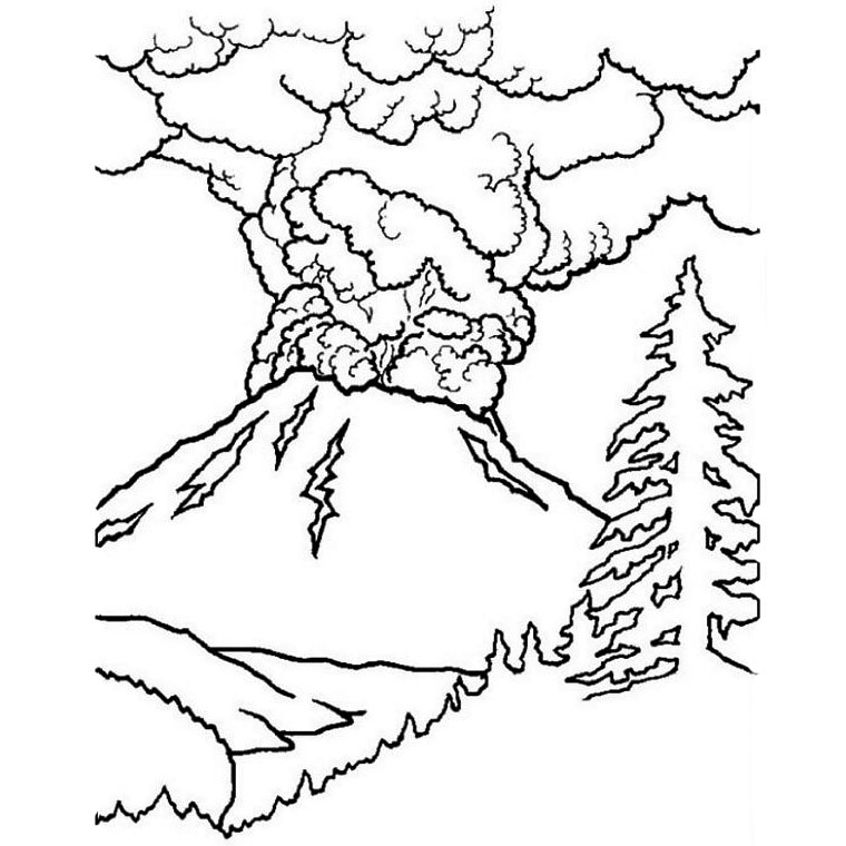 Раскраска: вулкан (природа) #166570 - Бесплатные раскраски для печати