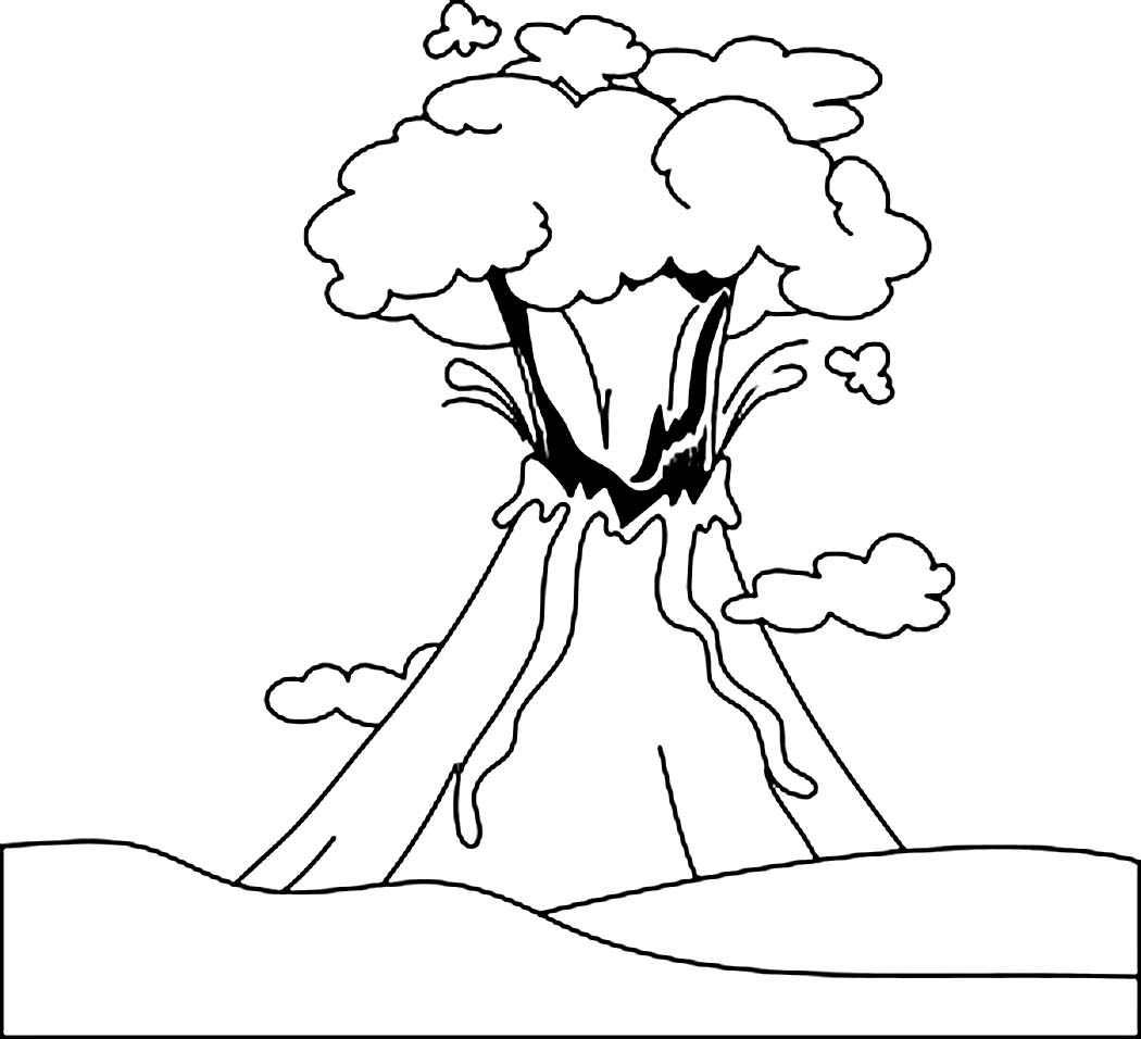 Раскраска: вулкан (природа) #166575 - Бесплатные раскраски для печати