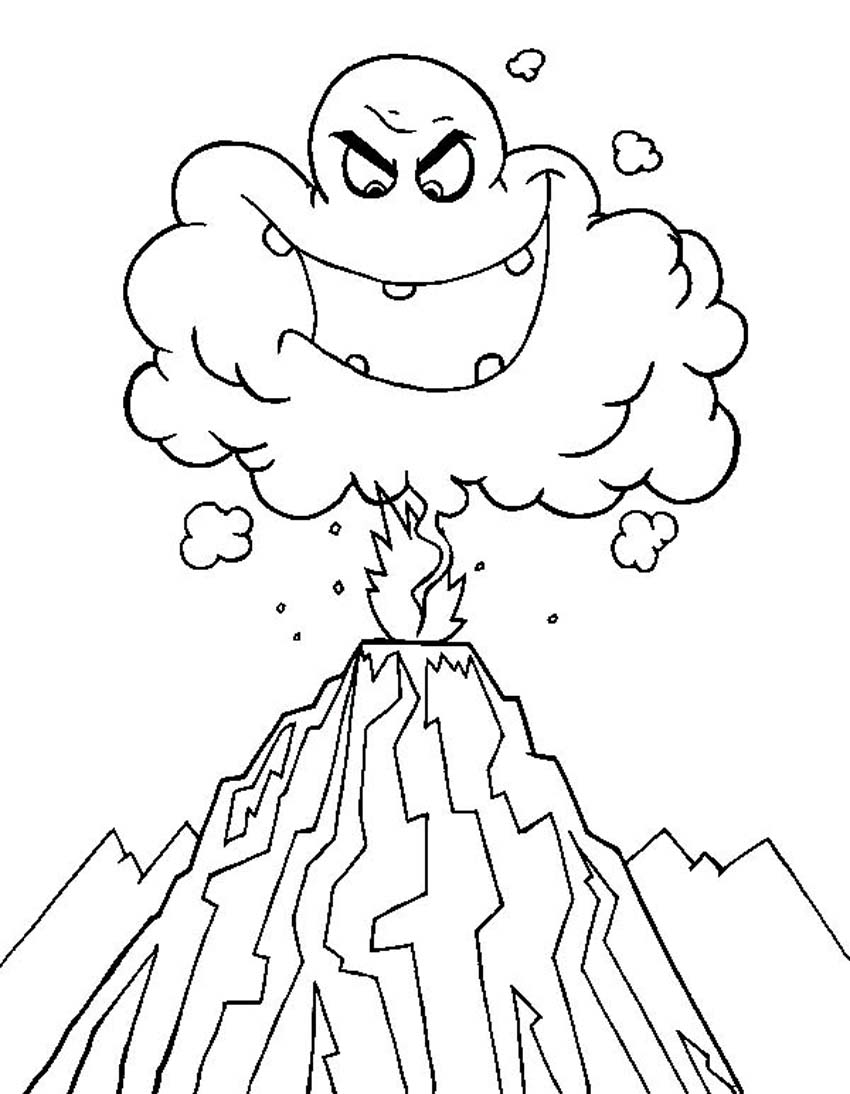 Раскраска: вулкан (природа) #166578 - Бесплатные раскраски для печати