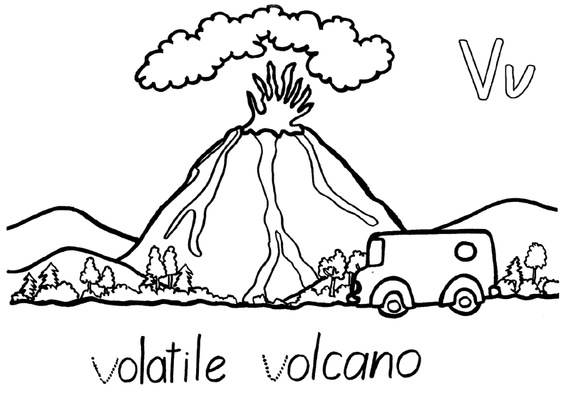 Раскраска: вулкан (природа) #166617 - Бесплатные раскраски для печати