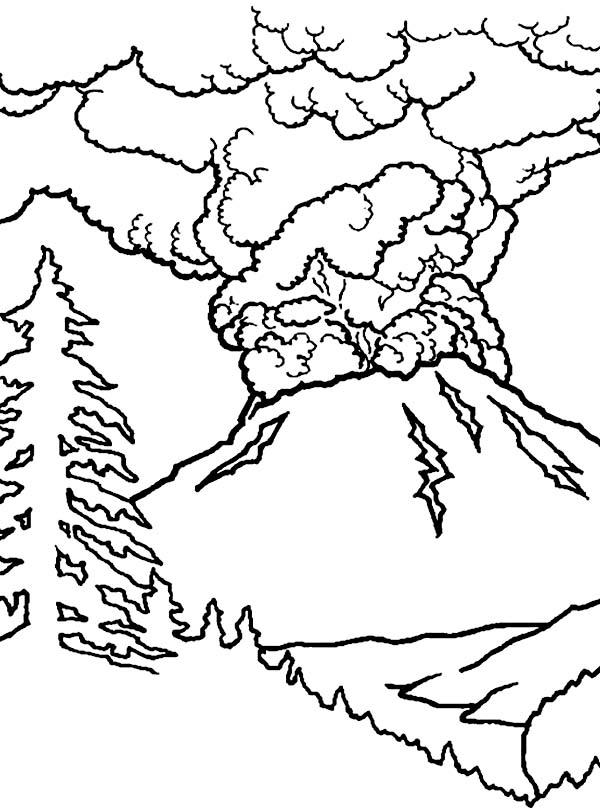Раскраска: вулкан (природа) #166641 - Бесплатные раскраски для печати