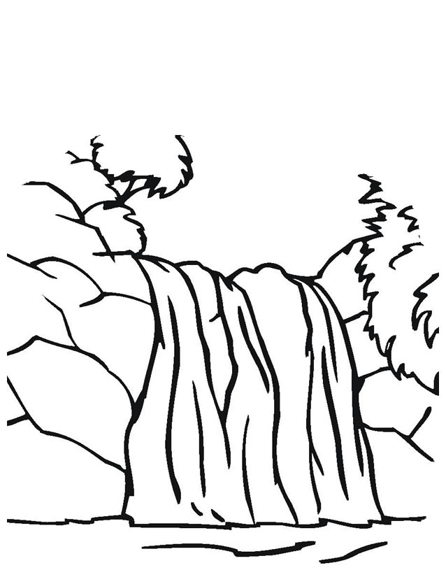 Раскраска: водопад (природа) #159769 - Бесплатные раскраски для печати