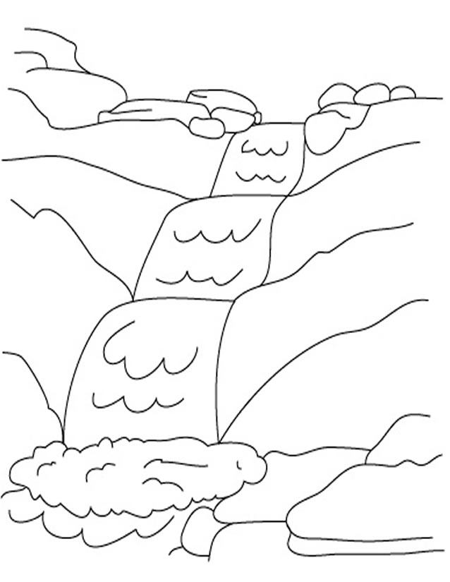Раскраска: водопад (природа) #159775 - Бесплатные раскраски для печати