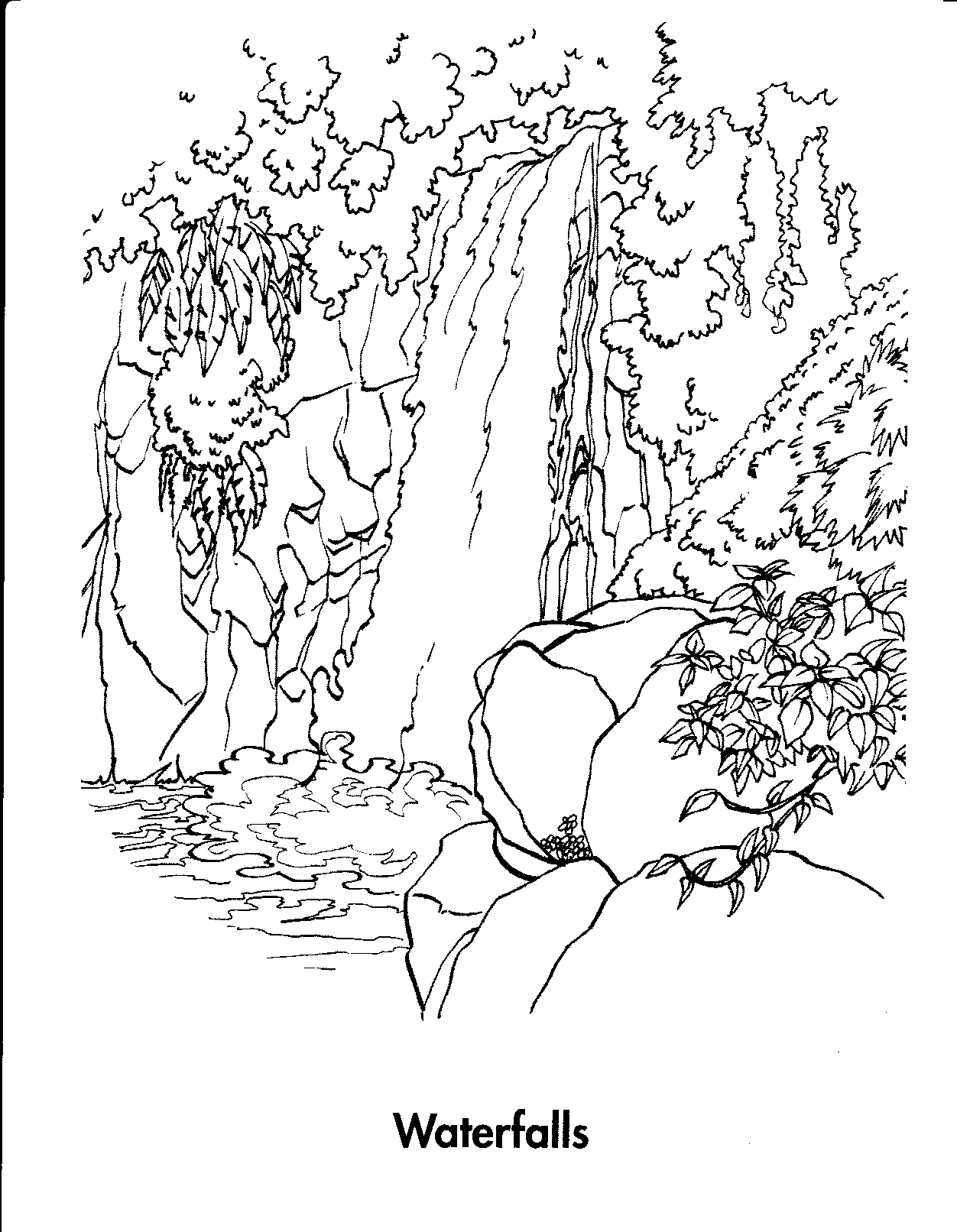 Раскраска: водопад (природа) #159906 - Бесплатные раскраски для печати