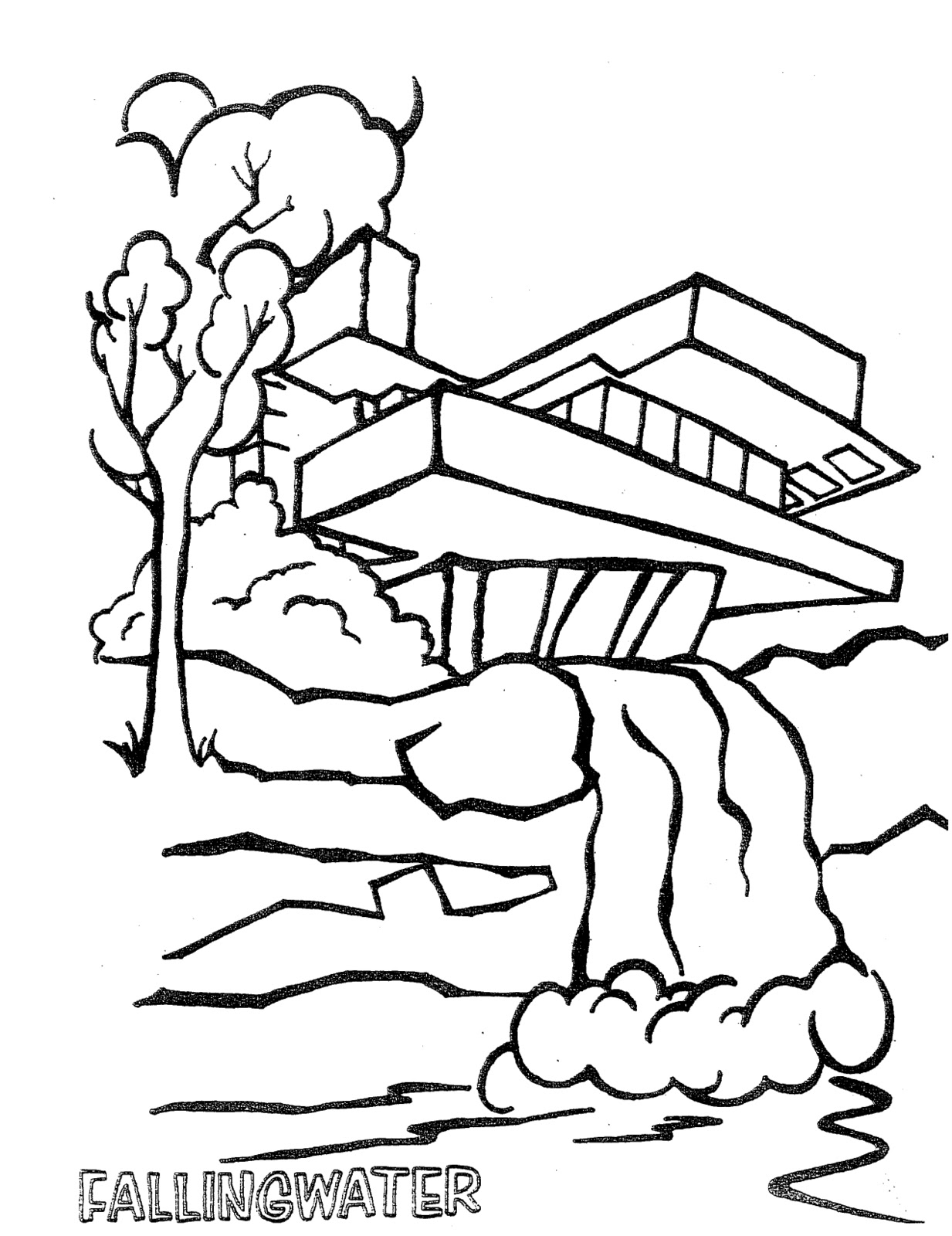 Раскраска: водопад (природа) #159916 - Бесплатные раскраски для печати