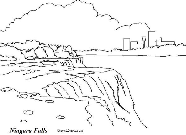 Раскраска: водопад (природа) #159933 - Бесплатные раскраски для печати