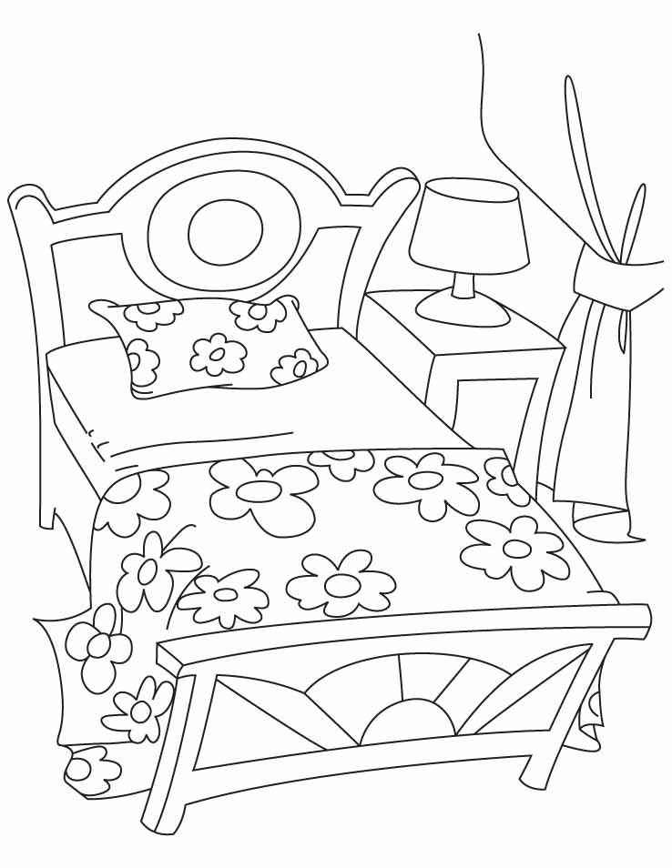 Раскраска: кровать (объекты) #168132 - Бесплатные раскраски для печати