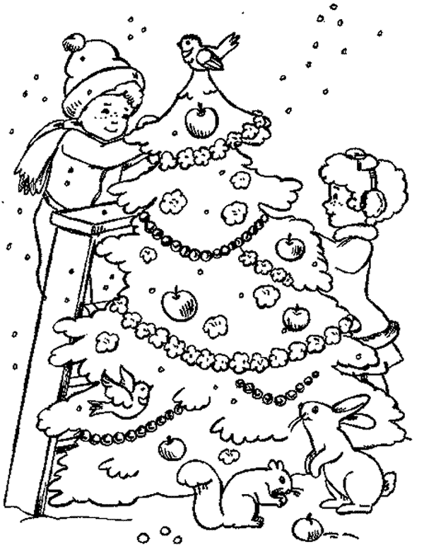Раскраска: Новогодняя елка (объекты) #167462 - Бесплатные раскраски для печати