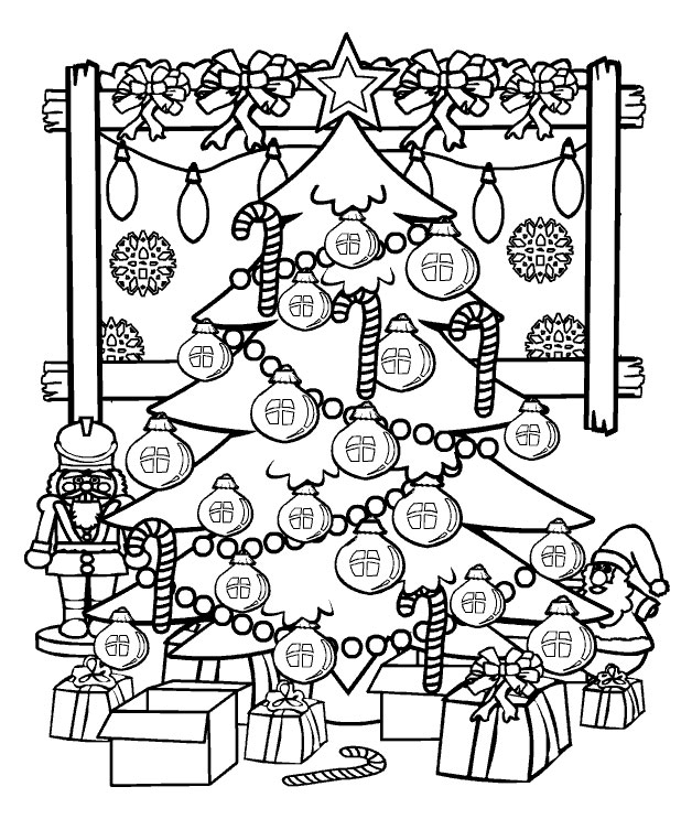 Раскраска: Новогодняя елка (объекты) #167473 - Бесплатные раскраски для печати