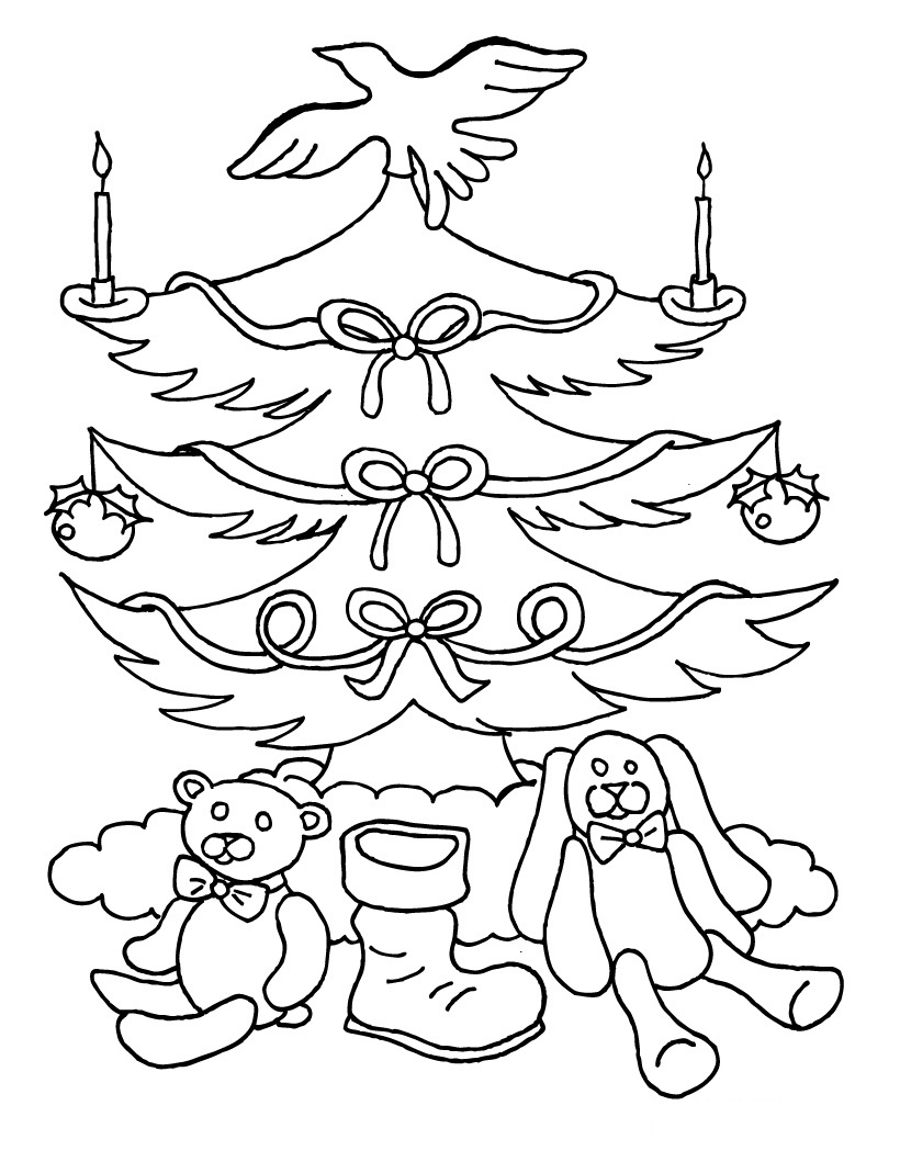 Раскраска: Новогодняя елка (объекты) #167537 - Бесплатные раскраски для печати