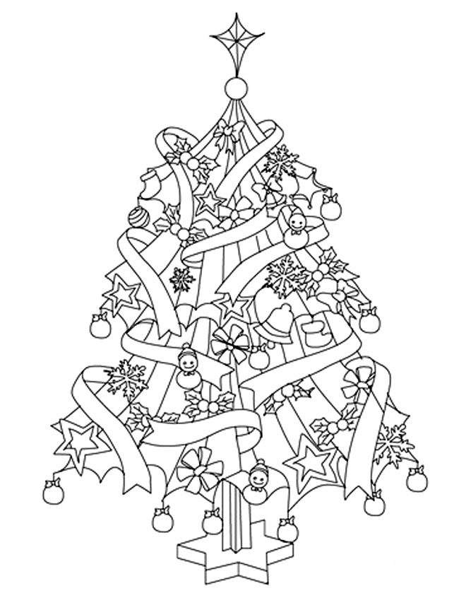 Раскраска: Новогодняя елка (объекты) #167549 - Бесплатные раскраски для печати