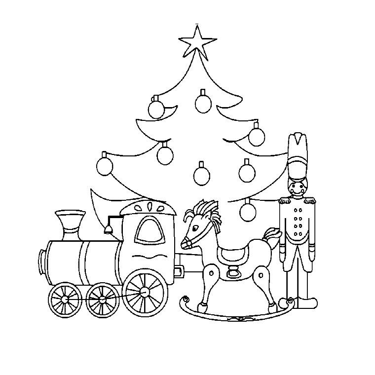 Раскраска: Новогодняя елка (объекты) #167566 - Бесплатные раскраски для печати