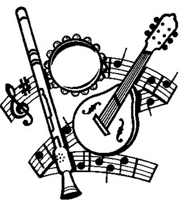 Раскраска: Музыкальные инструменты (объекты) #167139 - Бесплатные раскраски для печати