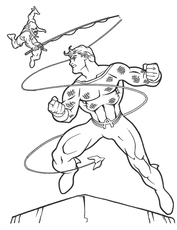 Раскраска: Аквамэн (Супер герой) #84997 - Бесплатные раскраски для печати