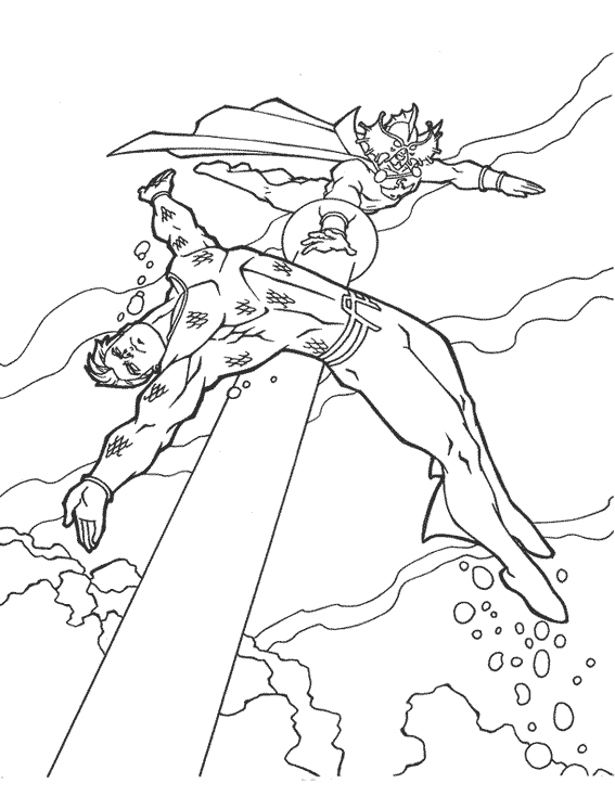 Раскраска: Аквамэн (Супер герой) #85001 - Бесплатные раскраски для печати