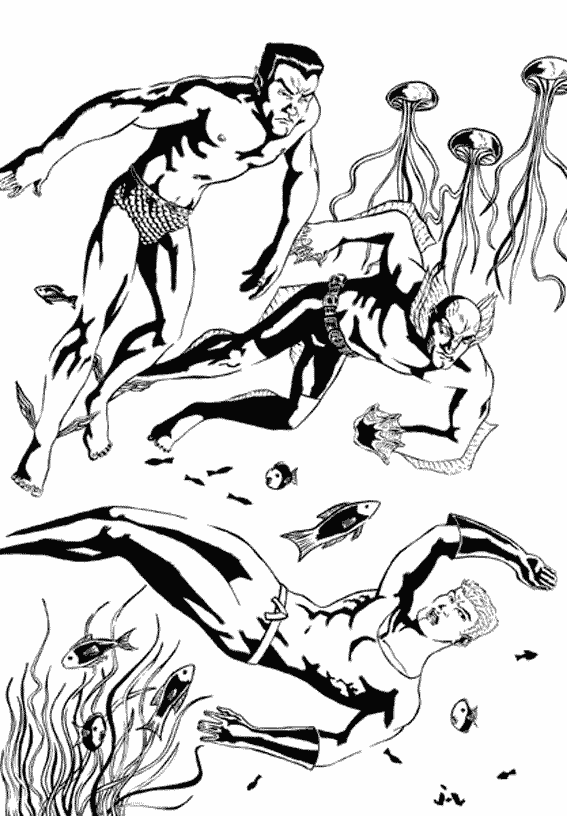 Раскраска: Аквамэн (Супер герой) #85015 - Бесплатные раскраски для печати
