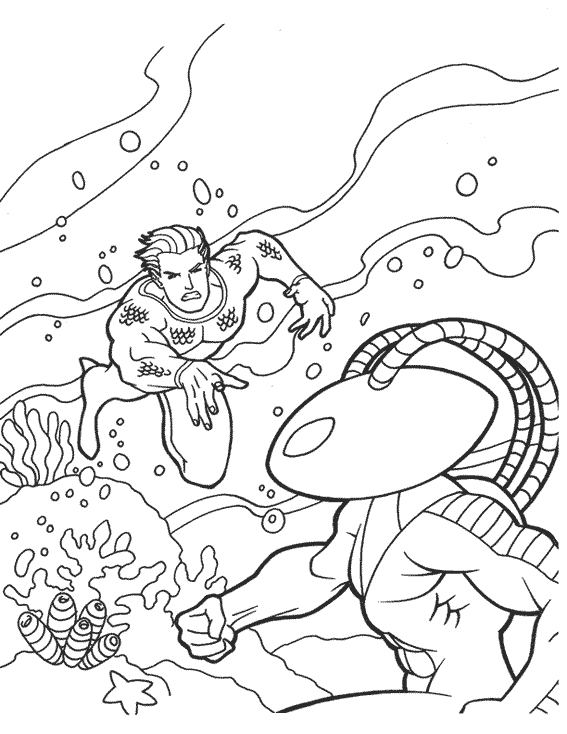 Раскраска: Аквамэн (Супер герой) #85016 - Бесплатные раскраски для печати