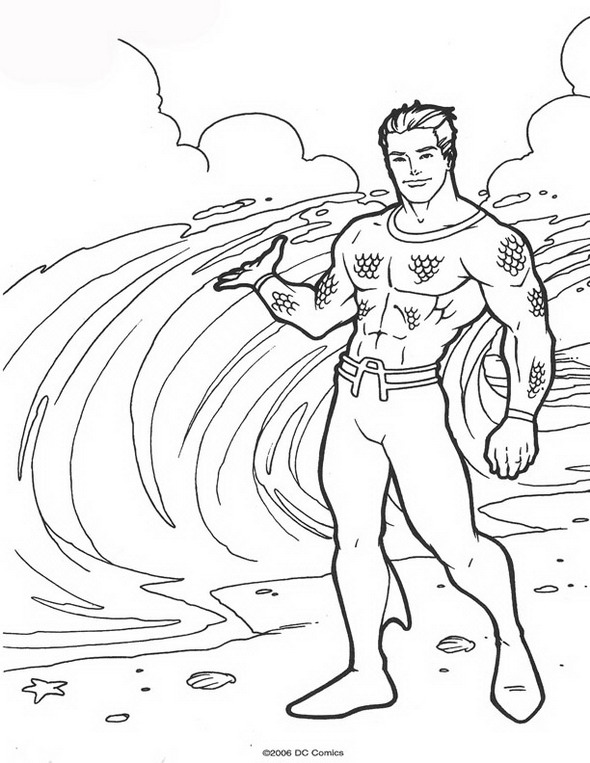 Раскраска: Аквамэн (Супер герой) #85153 - Бесплатные раскраски для печати