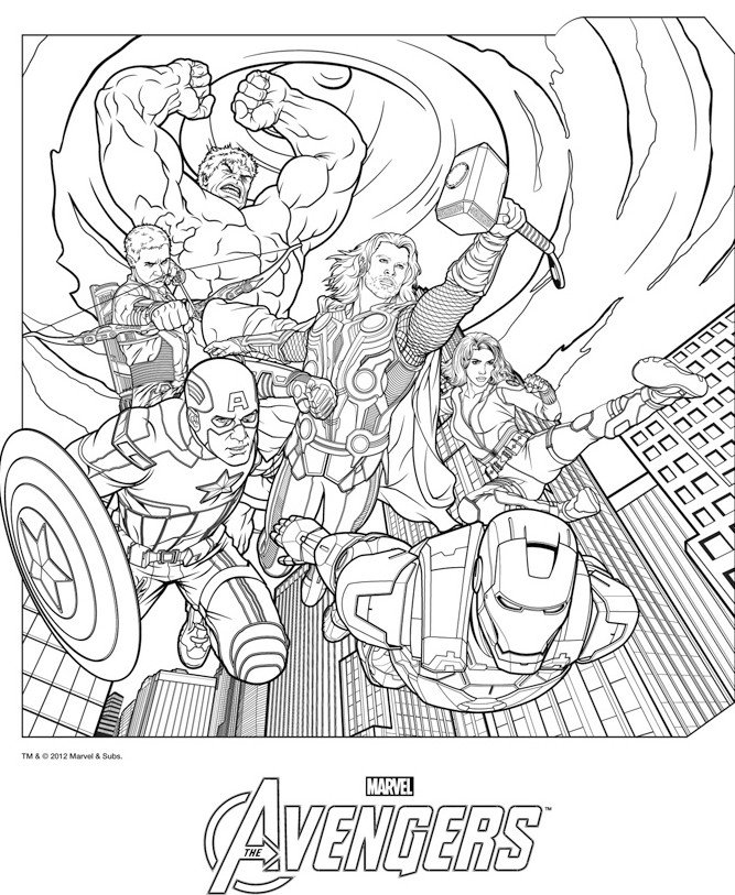 Раскраска: Мстители (Супер герой) #74020 - Бесплатные раскраски для печати
