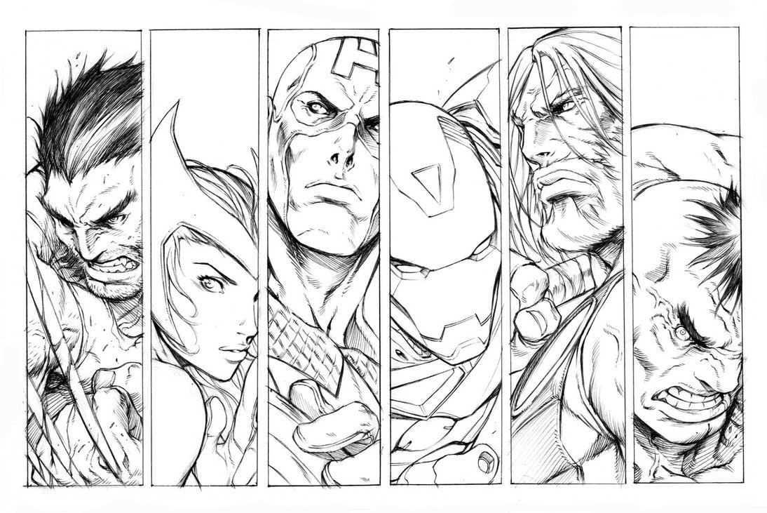 Раскраска: Мстители (Супер герой) #74027 - Бесплатные раскраски для печати