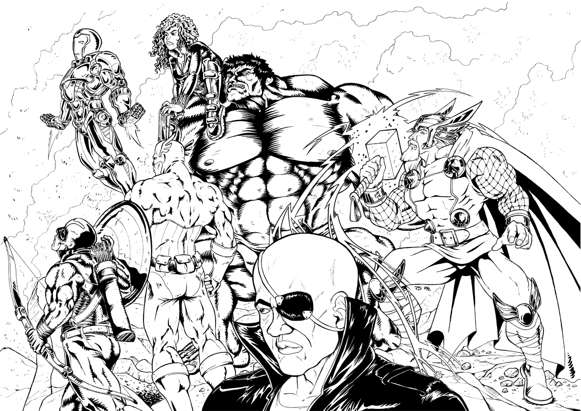 Раскраска: Мстители (Супер герой) #74032 - Бесплатные раскраски для печати