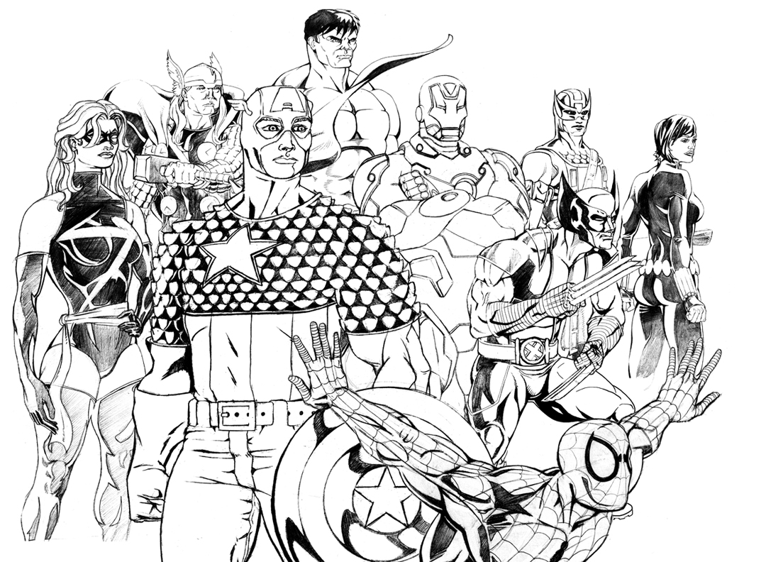 Раскраска: Мстители (Супер герой) #74044 - Бесплатные раскраски для печати