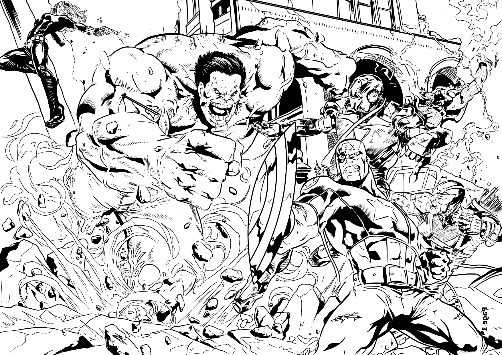 Раскраска: Мстители (Супер герой) #74074 - Бесплатные раскраски для печати