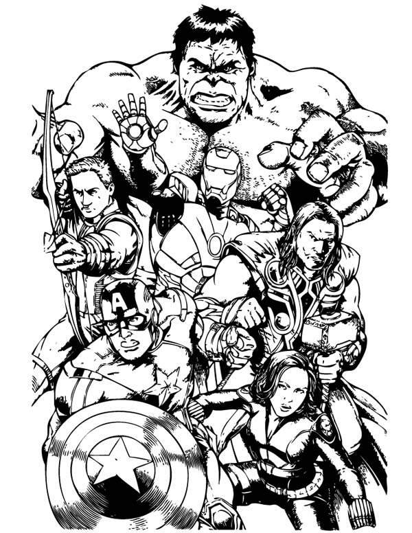 Раскраска: Мстители (Супер герой) #74108 - Бесплатные раскраски для печати