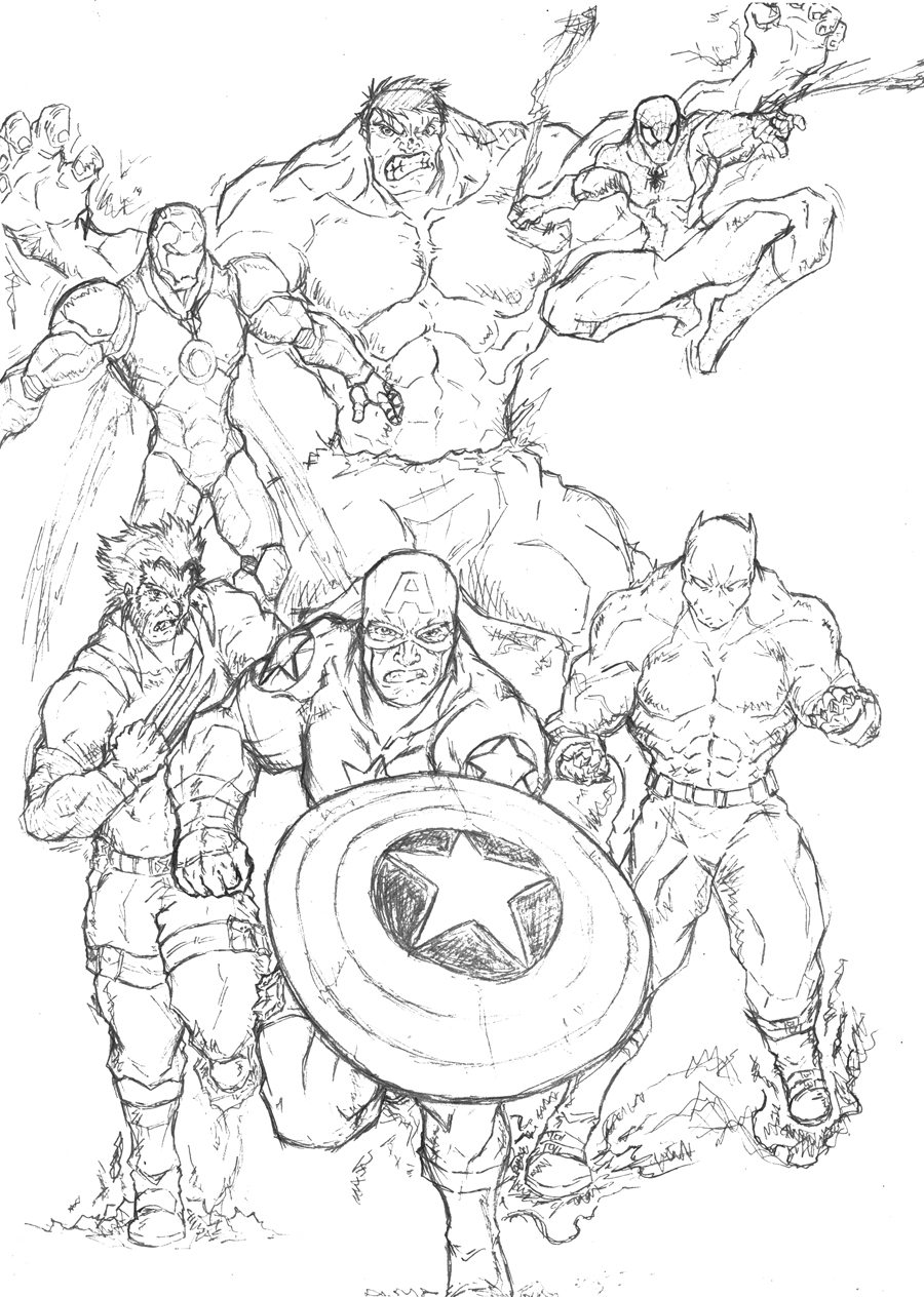 Раскраска: Мстители (Супер герой) #74110 - Бесплатные раскраски для печати