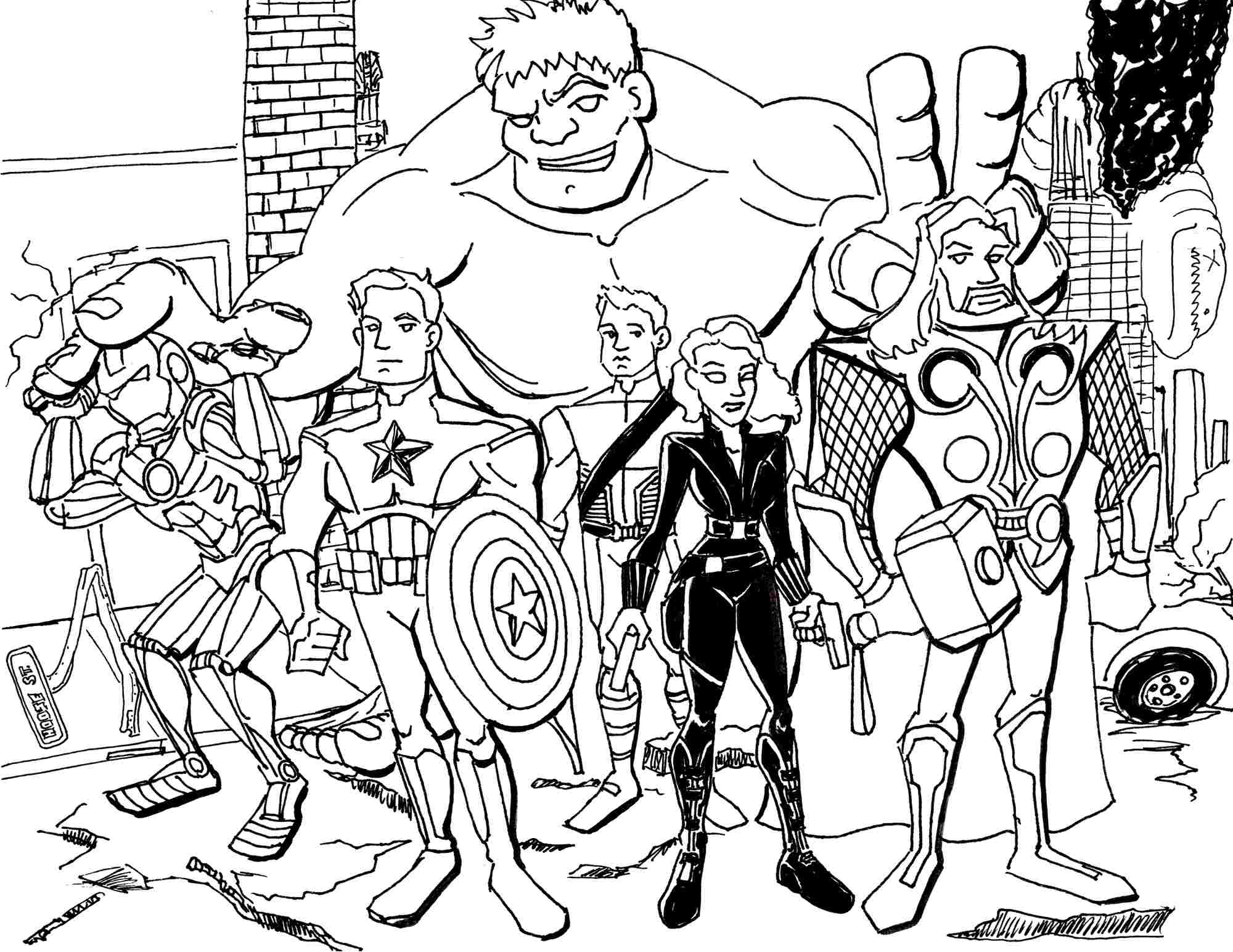 Раскраска: Мстители (Супер герой) #74212 - Бесплатные раскраски для печати